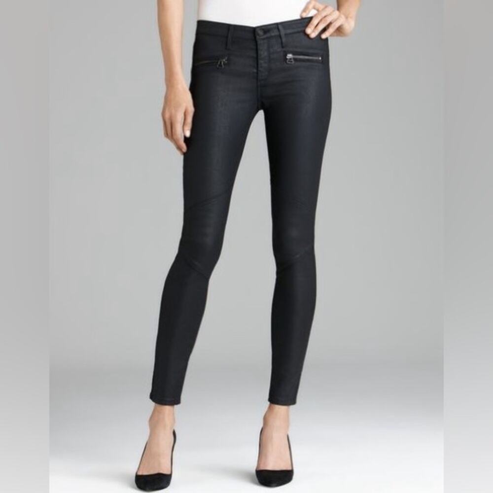 AG Adriano Goldschmied The Legging Ankle Moto Coated Black Jeans 30R